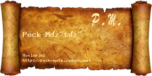Peck Máté névjegykártya