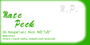 mate peck business card